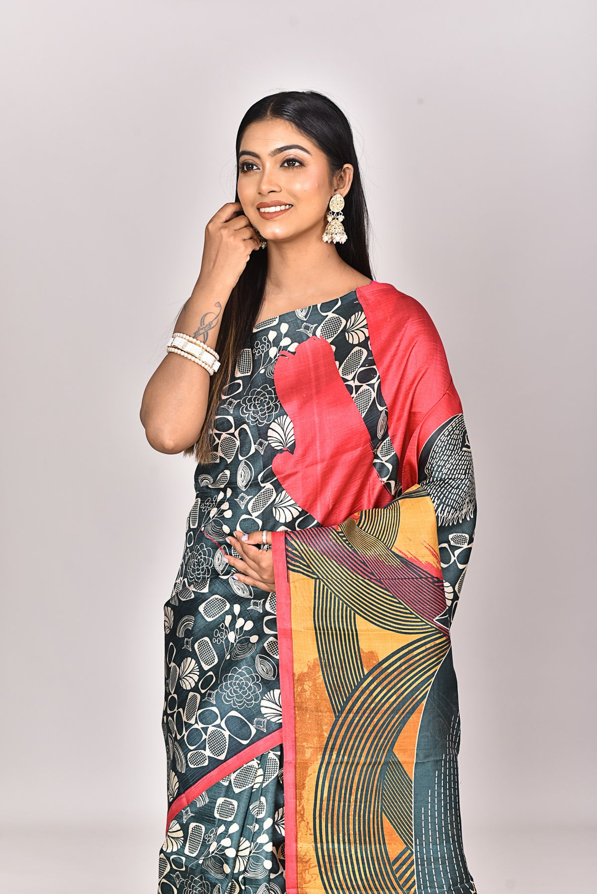 KATAN SILK HANDBLOCK SAREE