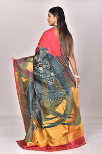 KATAN SILK HANDBLOCK SAREE