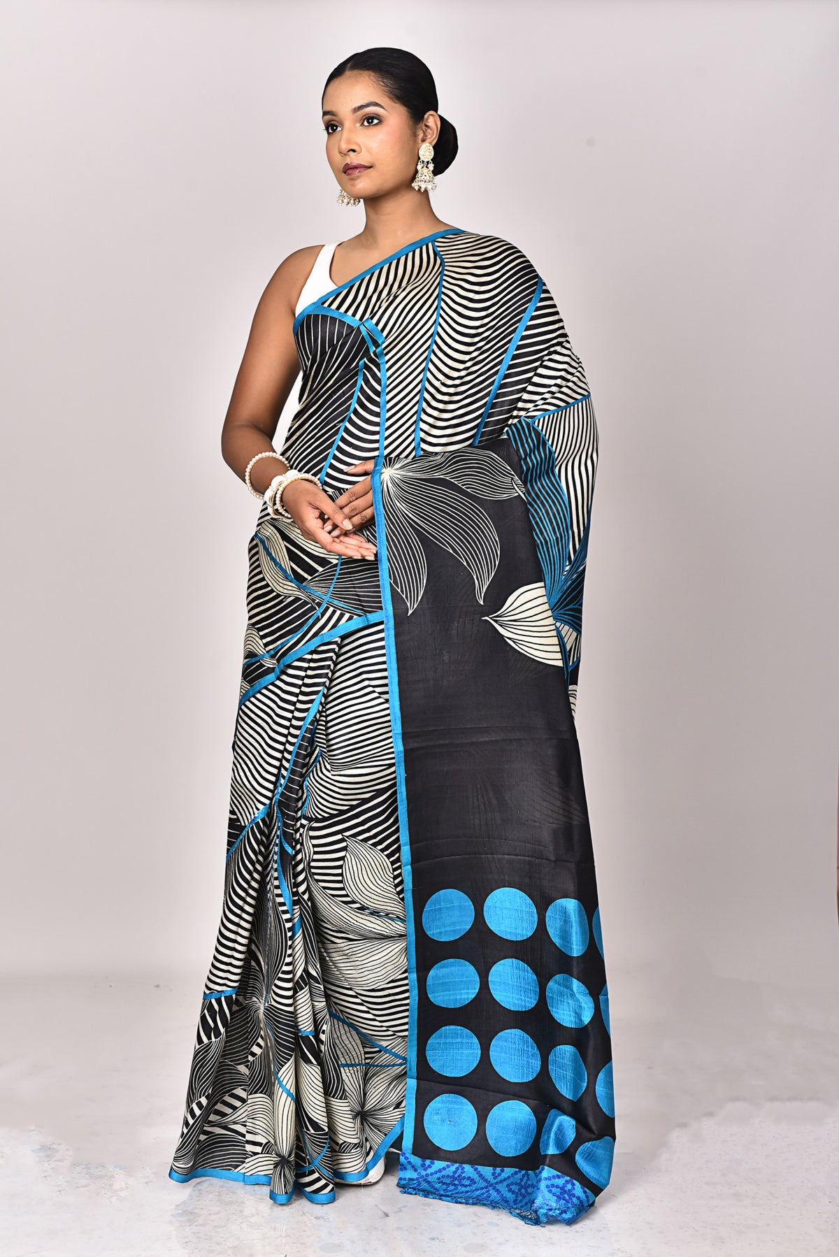 KATAN SILK HANDBLOCK SAREE