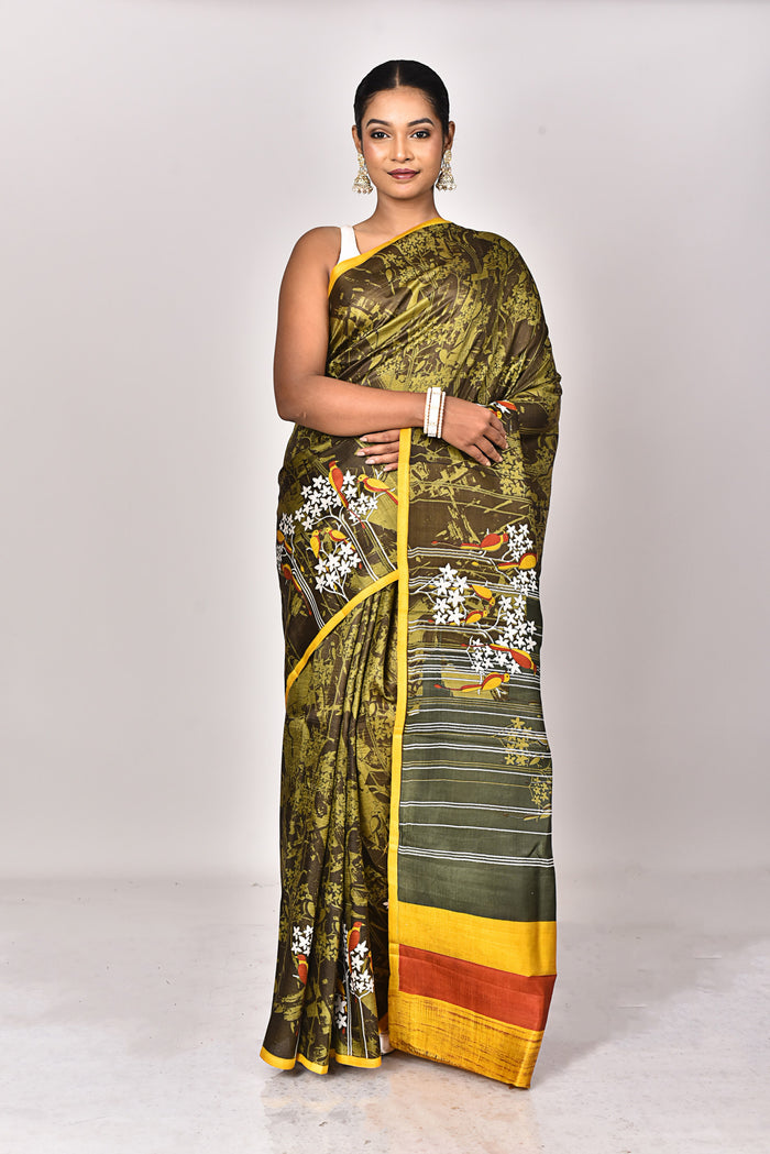 KATAN SILK HANDBLOCK SAREE