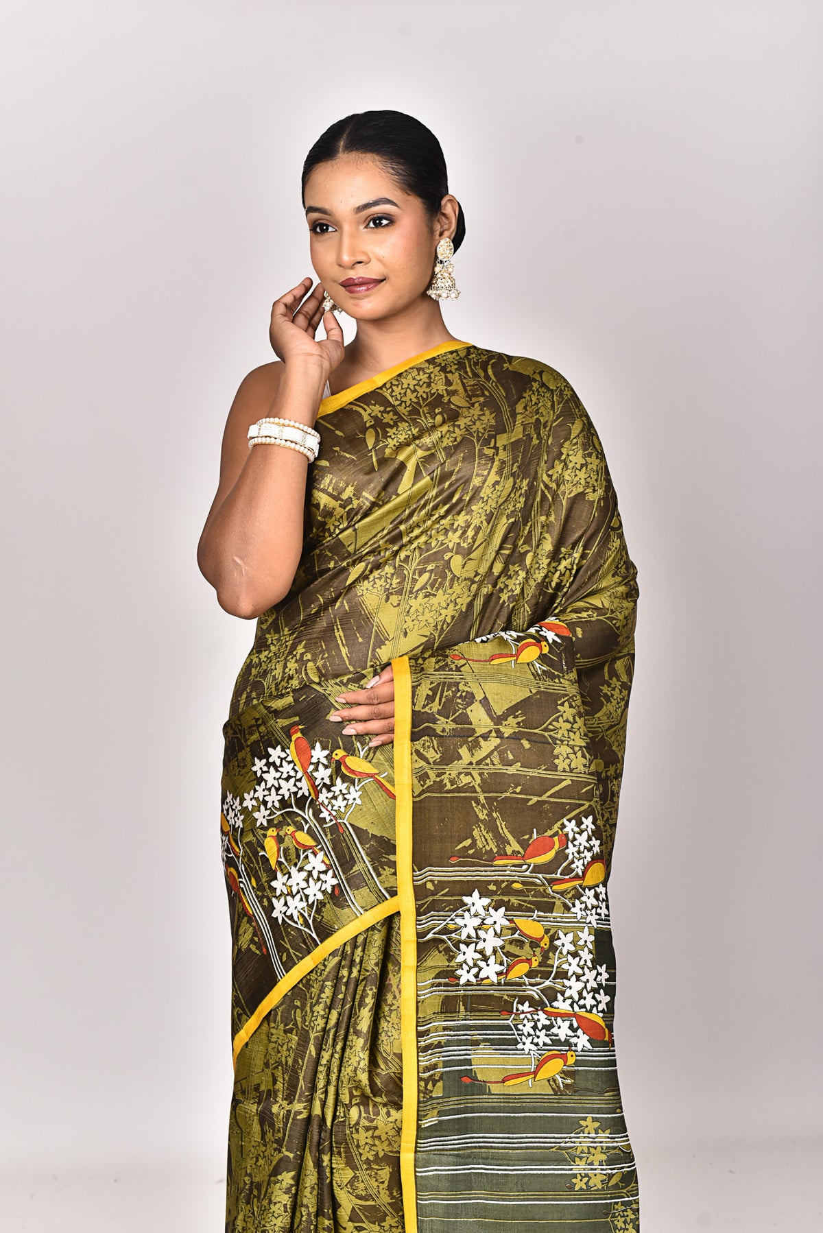 KATAN SILK HANDBLOCK SAREE