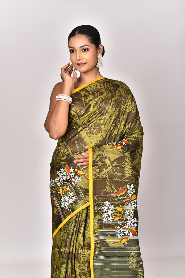 KATAN SILK HANDBLOCK SAREE