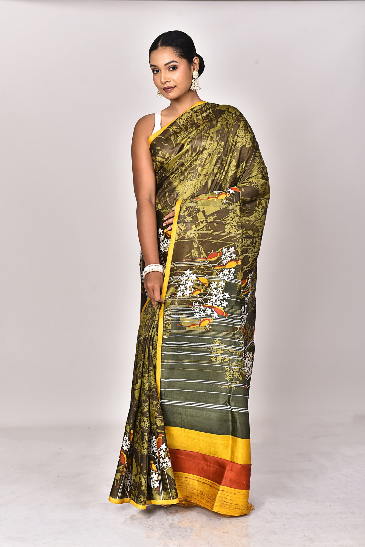 KATAN SILK HANDBLOCK SAREE