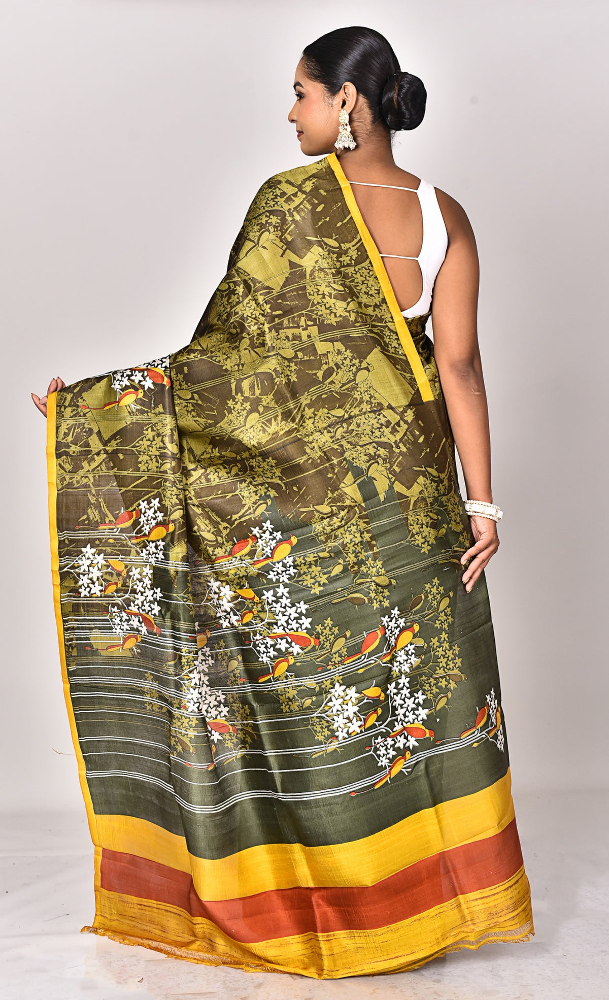 KATAN SILK HANDBLOCK SAREE