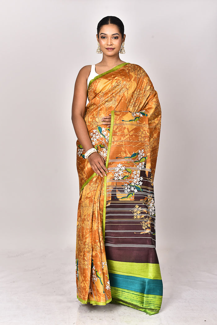KATAN SILK HANDBLOCK SAREE