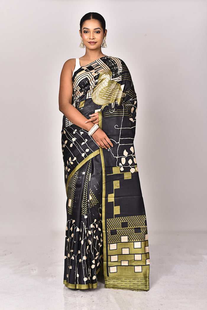 KATAN SILK HANDBLOCK SAREE