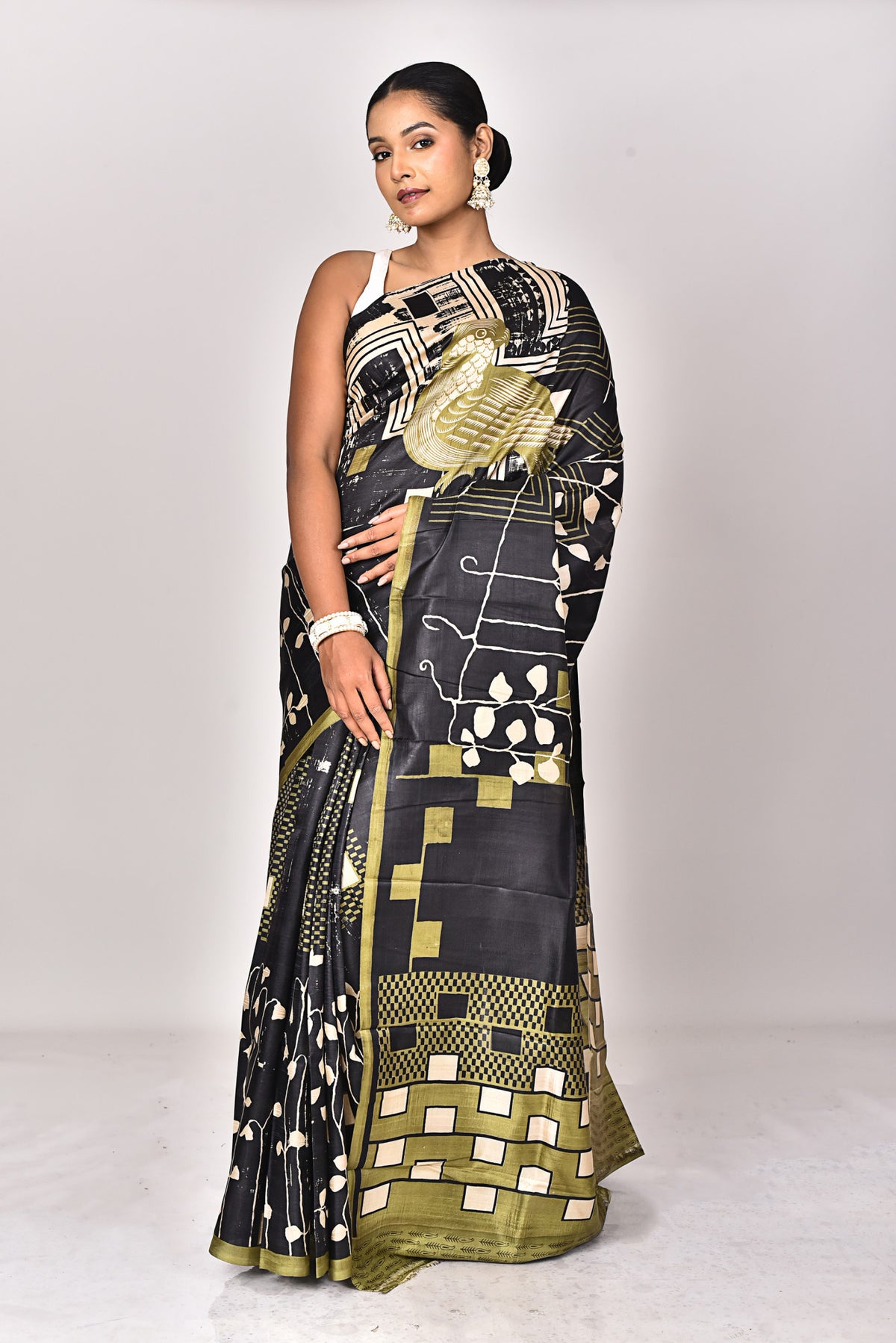KATAN SILK HANDBLOCK SAREE