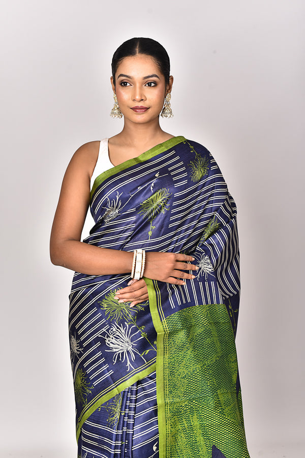 KATAN SILK HANDBLOCK SAREE