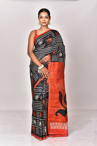 KATAN SILK HANDBLOCK SAREE