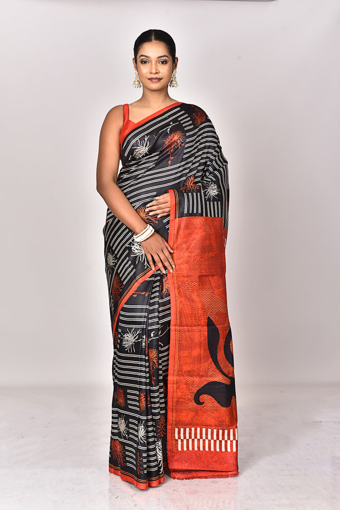 KATAN SILK HANDBLOCK SAREE