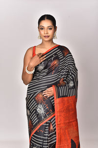 KATAN SILK HANDBLOCK SAREE