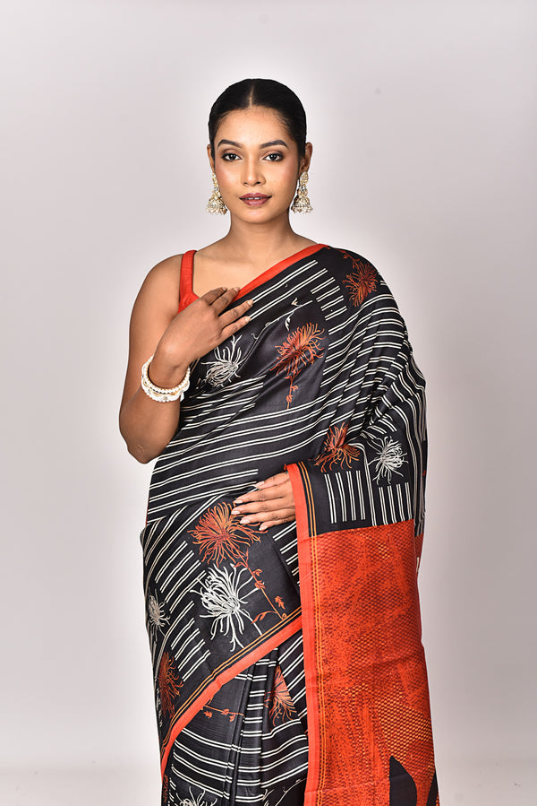 KATAN SILK HANDBLOCK SAREE
