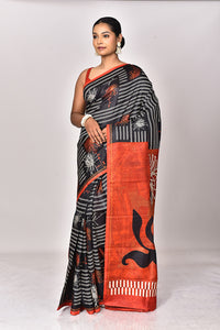 KATAN SILK HANDBLOCK SAREE