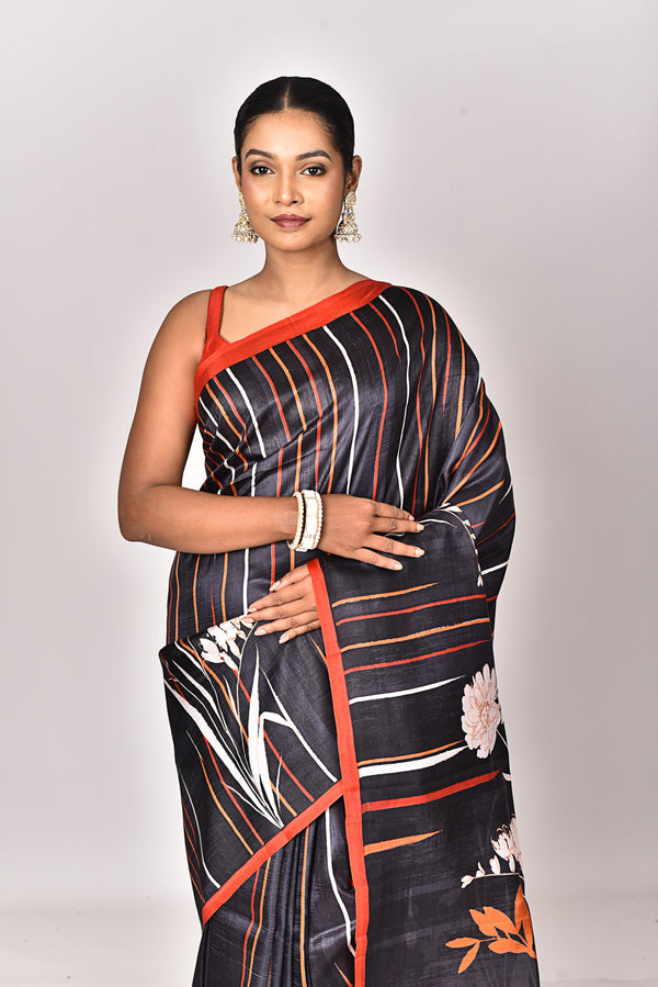 KATAN SILK HANDBLOCK SAREE