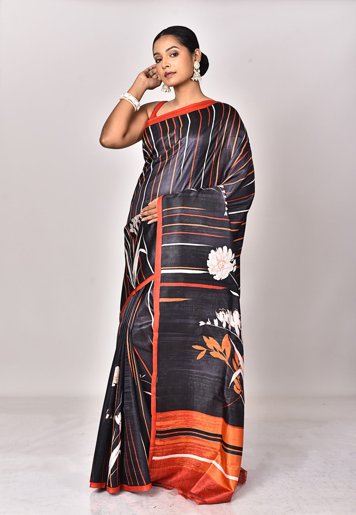 KATAN SILK HANDBLOCK SAREE
