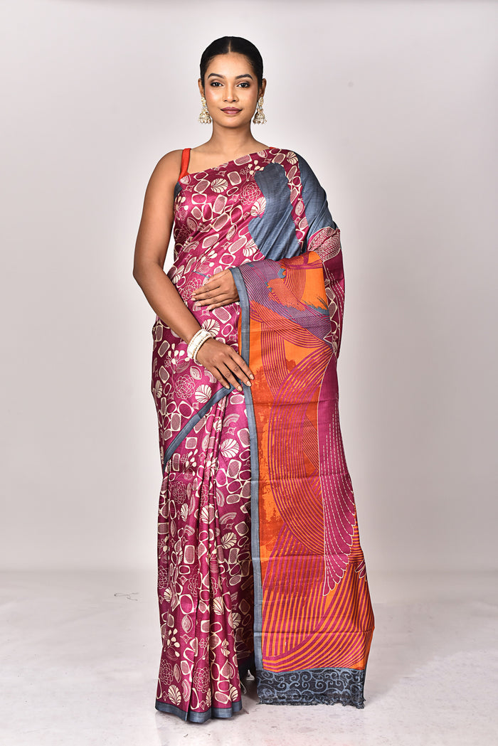 KATAN SILK HANDBLOCK SAREE
