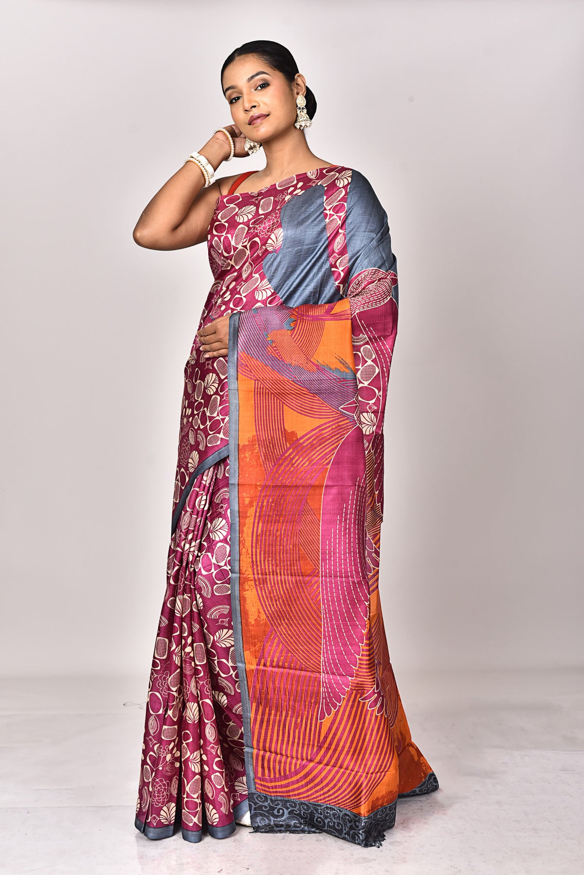 KATAN SILK HANDBLOCK SAREE