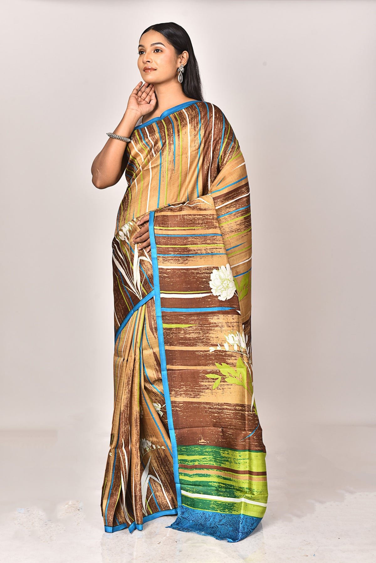 KATAN SILK HANDBLOCK SAREE