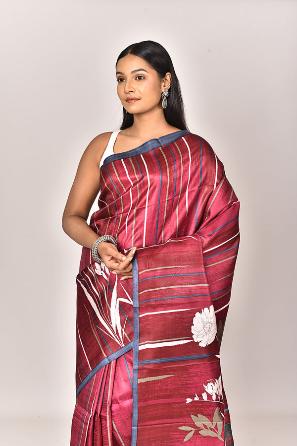 KATAN SILK HANDBLOCK SAREE