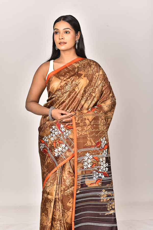 KATAN SILK HANDBLOCK SAREE