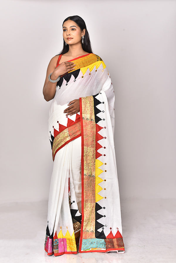 KERALA COTTON NAKSHI KANTHA APPLIQUE SAREE