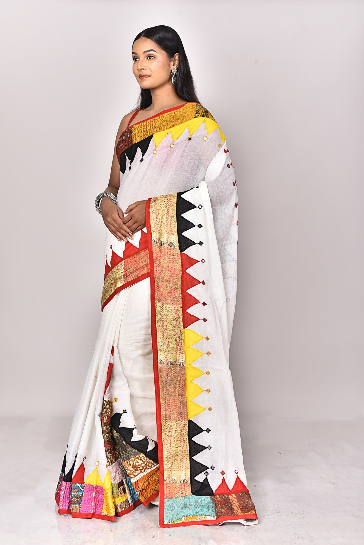 KERALA COTTON NAKSHI KANTHA APPLIQUE SAREE