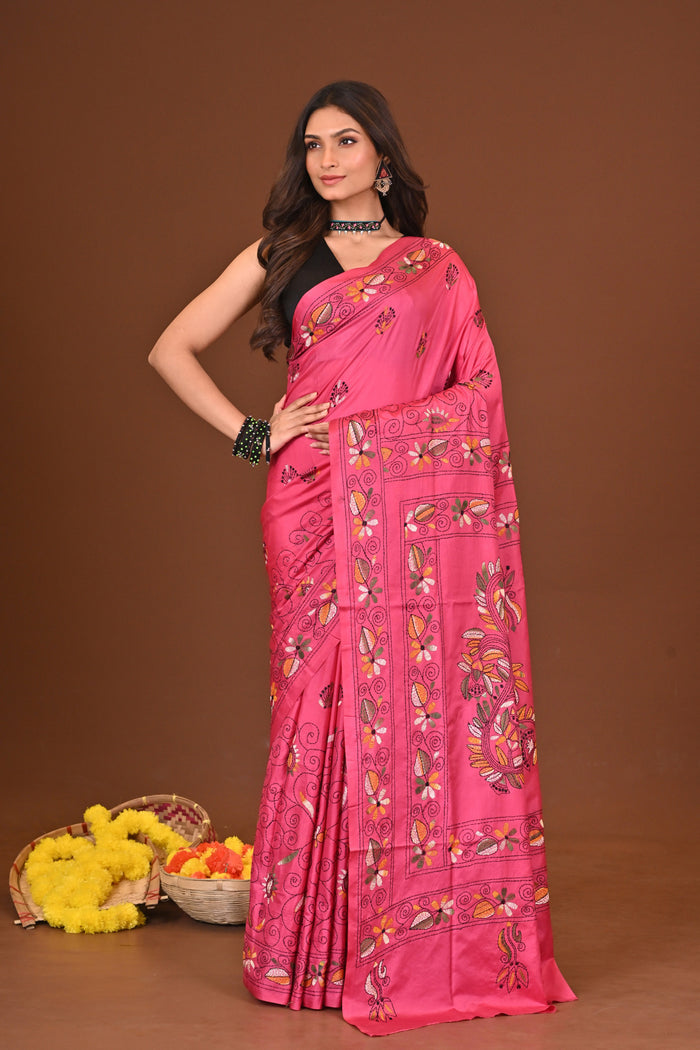 KOMOLIKA BLENDED SILK KANTHA SAREE