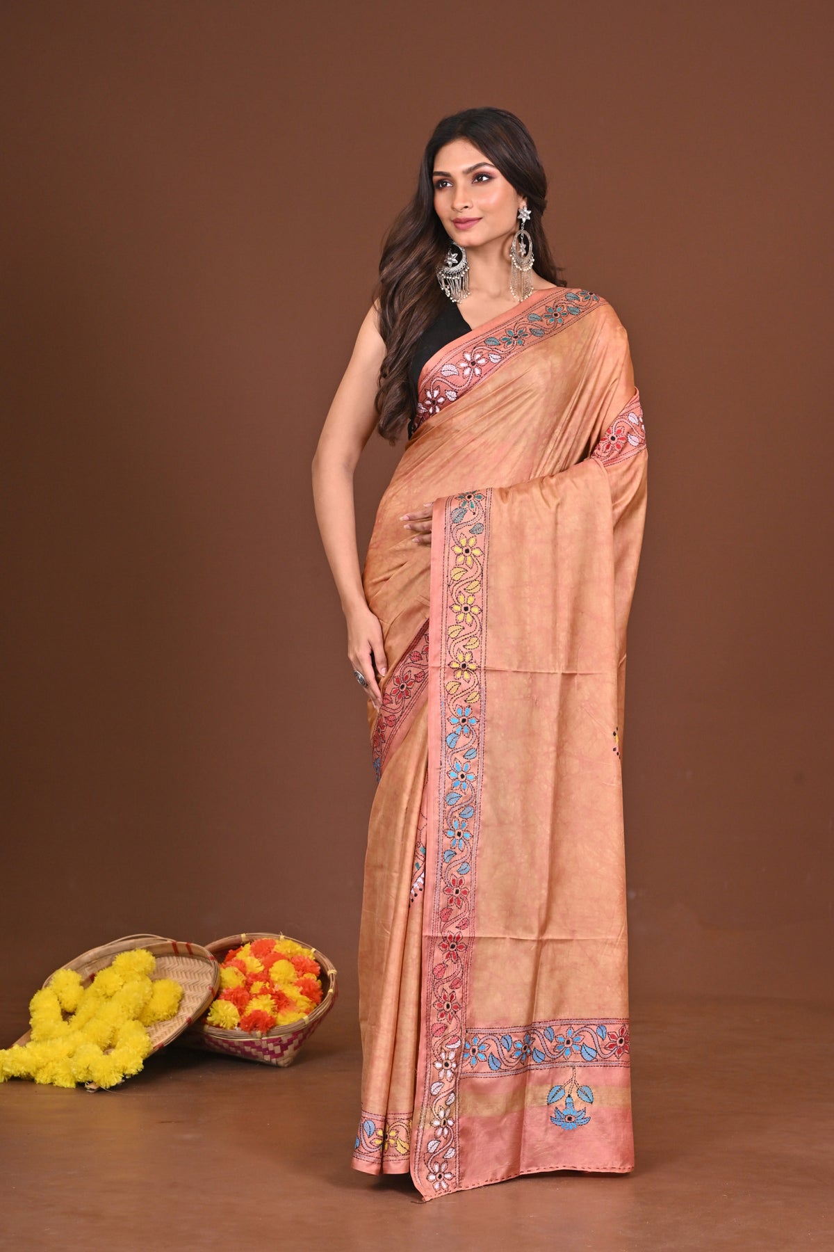 KOMOLSOBHA BLENDED SILK KANTHA SAREE