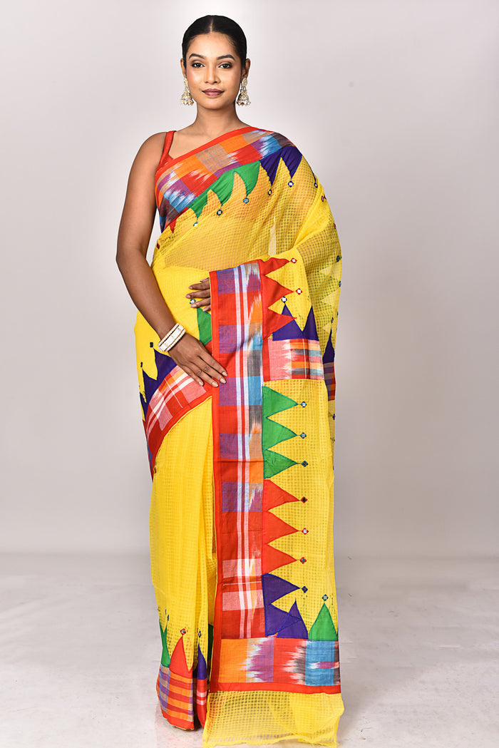 KOTA GAMCHA CHECK APPLIQUE SAREE
