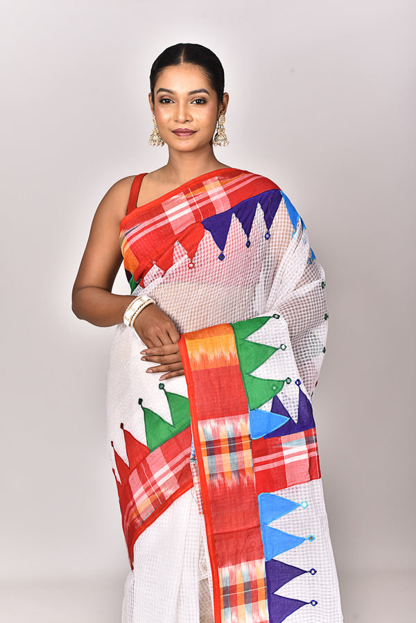 KOTA GAMCHA CHECK APPLIQUE SAREE