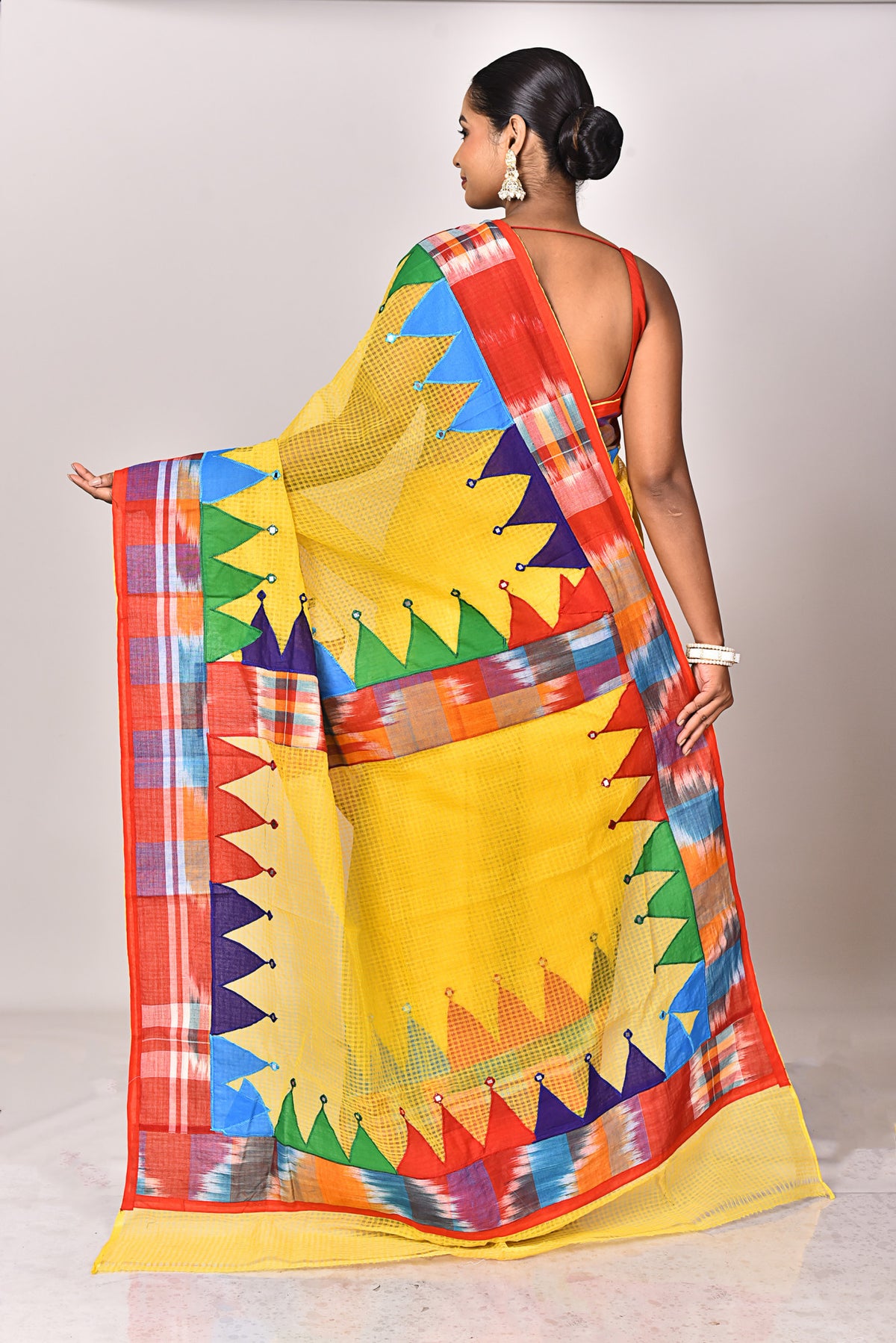 KOTA GAMCHA CHECK APPLIQUE SAREE