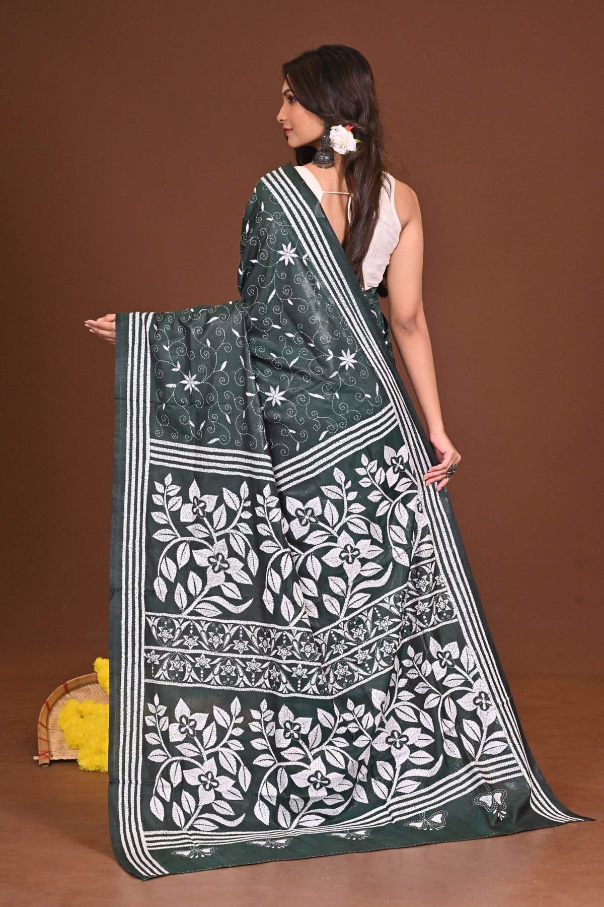 KRISHTIKOMOL BLENDED SILK KANTHA SAREE