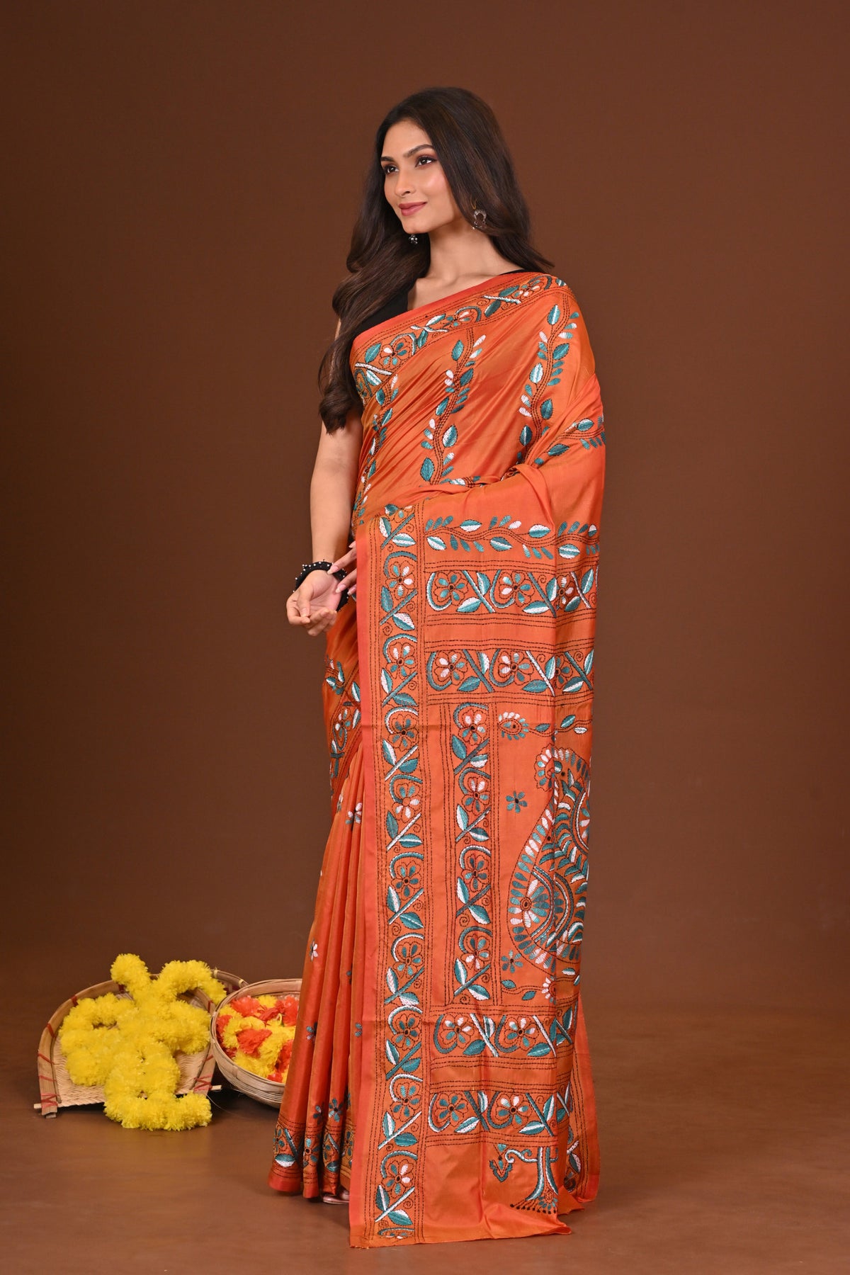 KUSUMIKA BLENDED SILK KANTHA SAREE