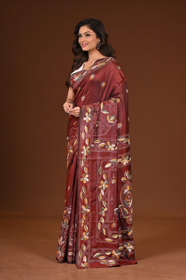 BLENDED SILK KANTHA SAREE