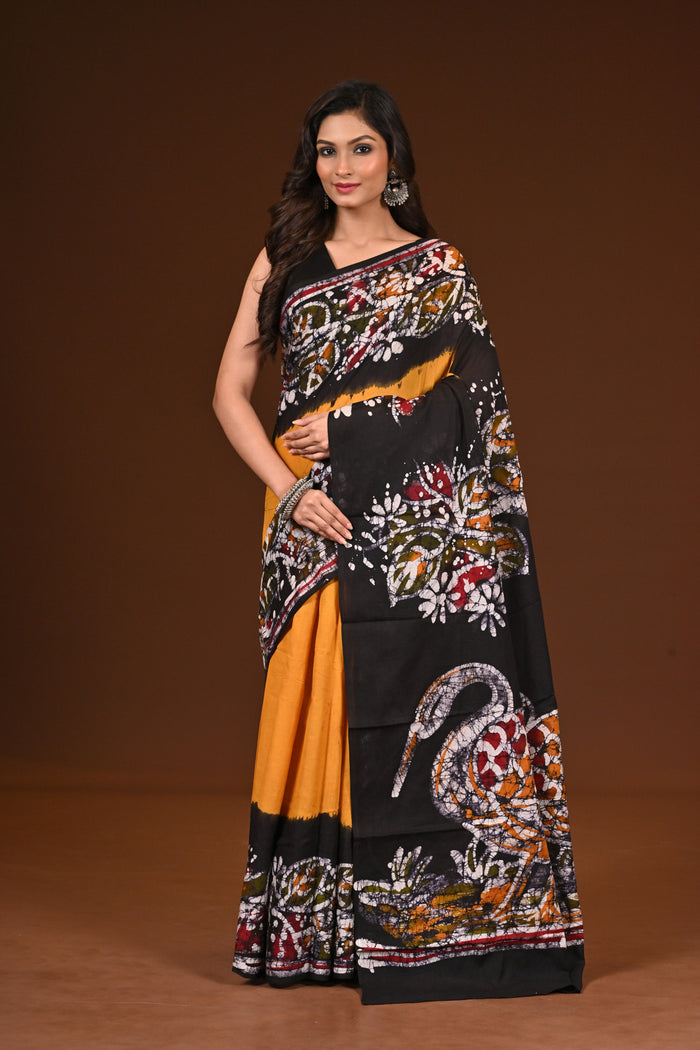PURE COTTON HAND MALMAL SAREE
