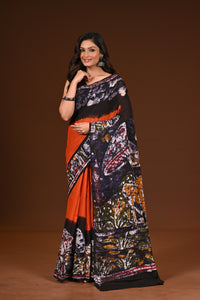 PURE COTTON HAND MALMAL SAREE