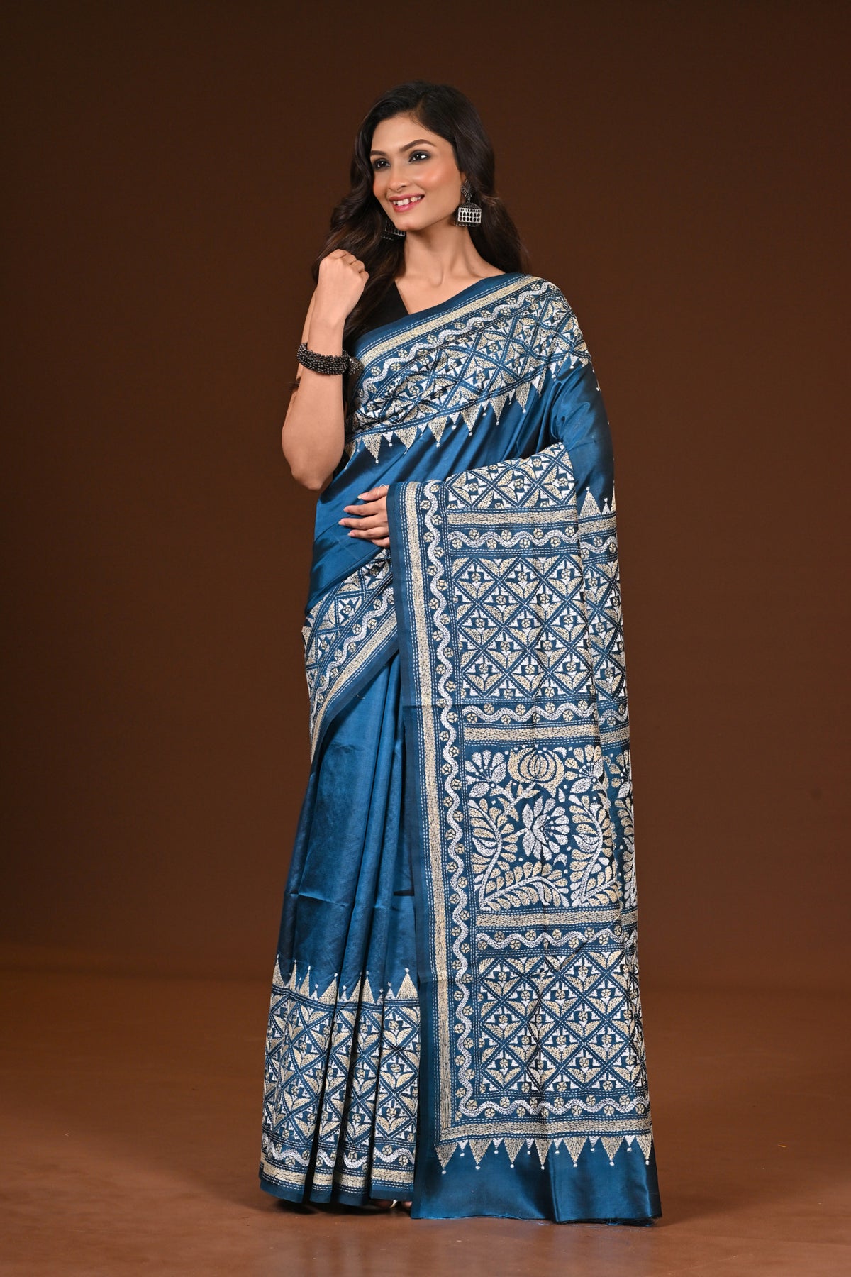 PURE SILK KANTHA SAREE