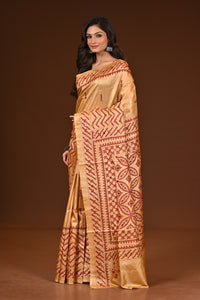 TUSSAR DYE GUJRATI MIRROR SAREE
