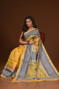 TUSSAR DYE  BLOCK KANTHA SAREE