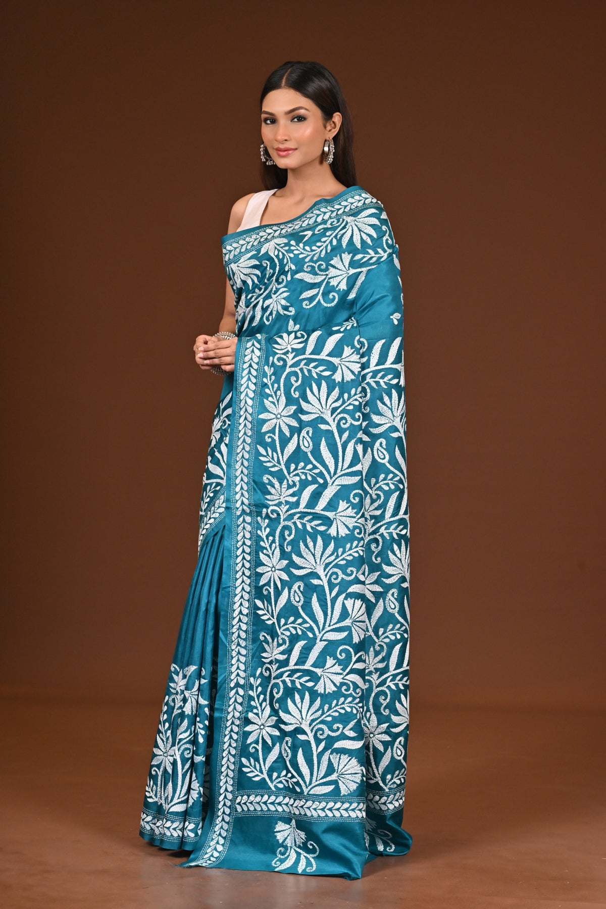 PURE  SILK KANTHA SAREE
