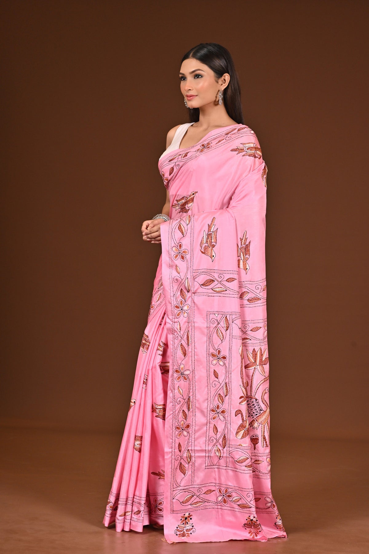 BLENDED SILK KANTHA SAREE