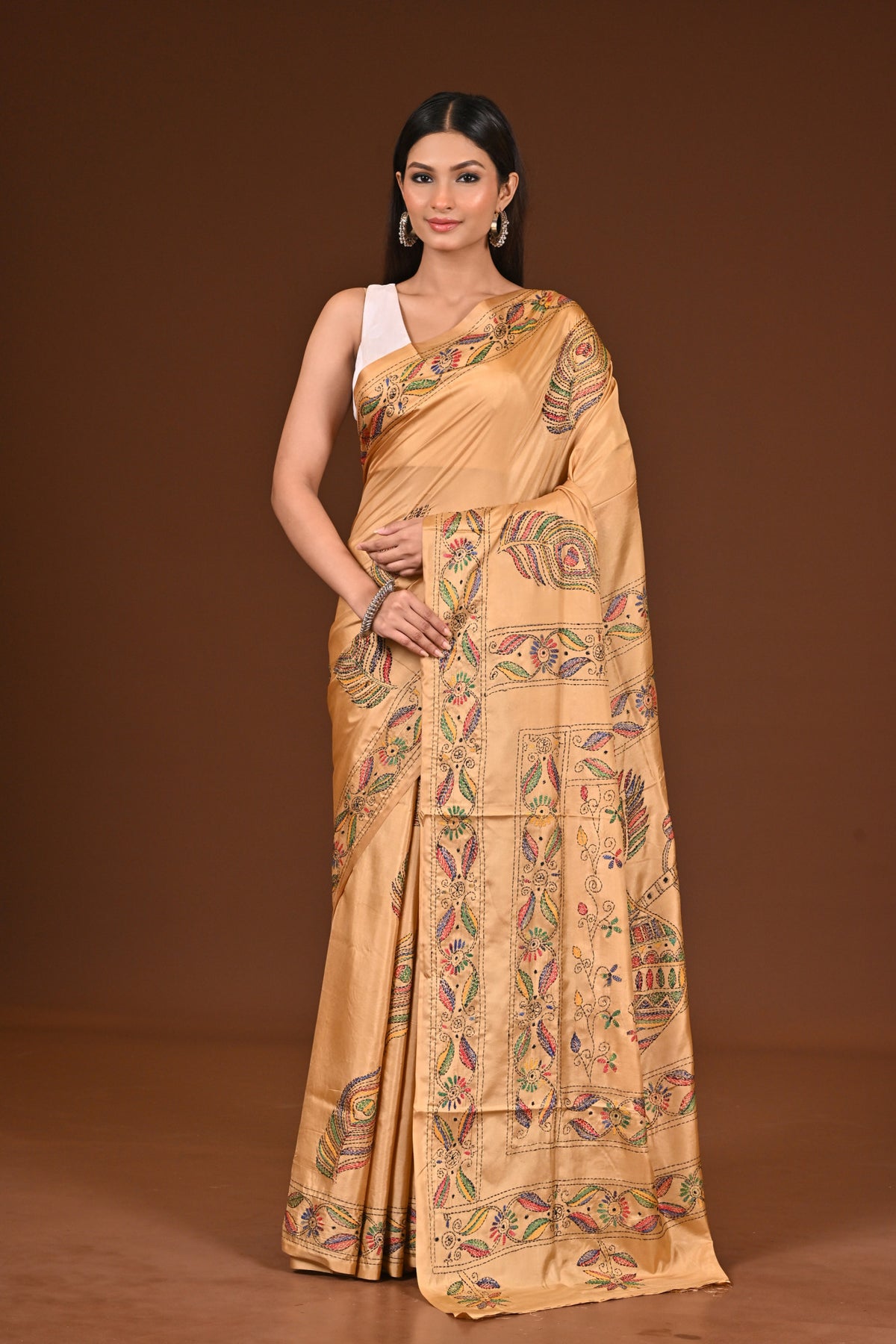BLENDED SILK KANTHA SAREE