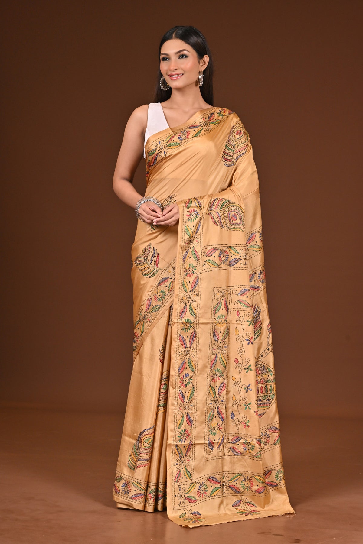 BLENDED SILK KANTHA SAREE
