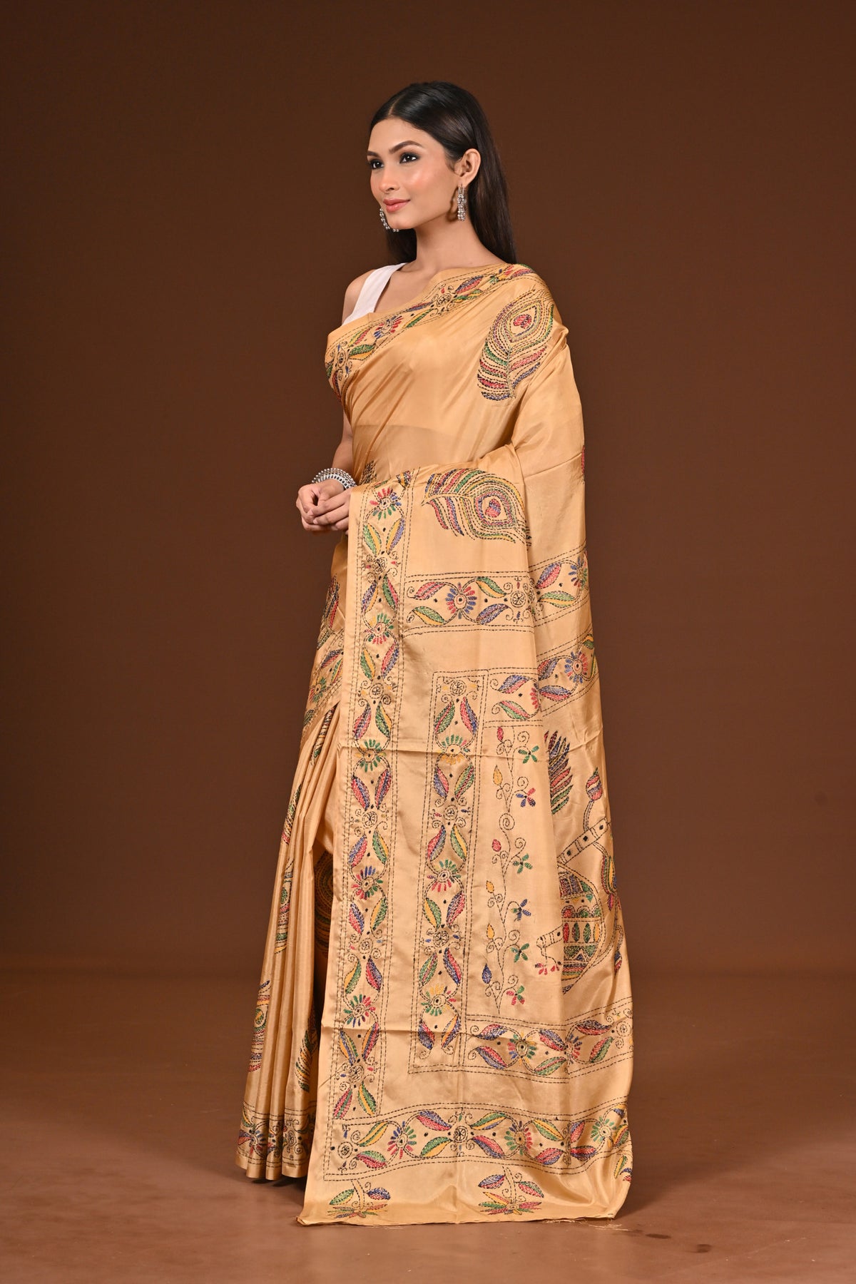 BLENDED SILK KANTHA SAREE
