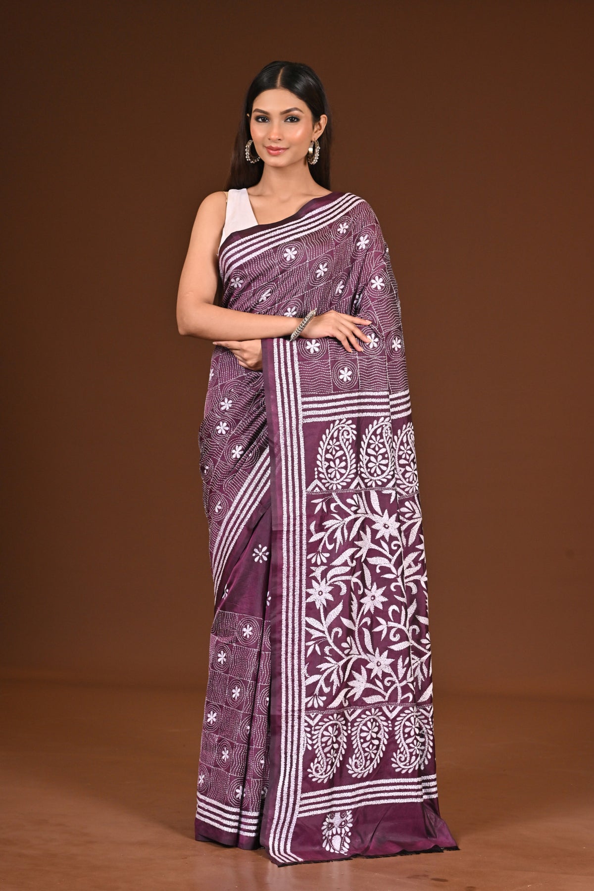 BLENDED SILK KANTHA SAREE
