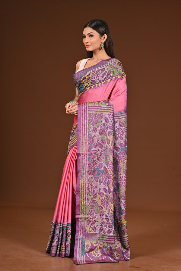 BLENDED SILK KANTHA SAREE