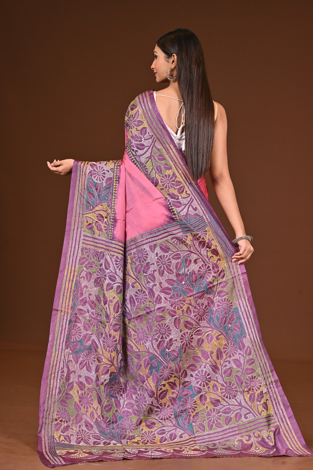 BLENDED SILK KANTHA SAREE