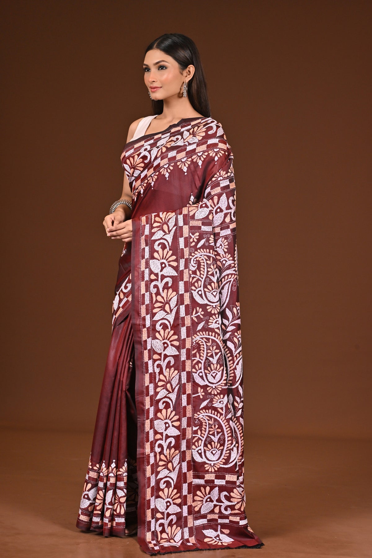 BLENDED SILK KANTHA SAREE