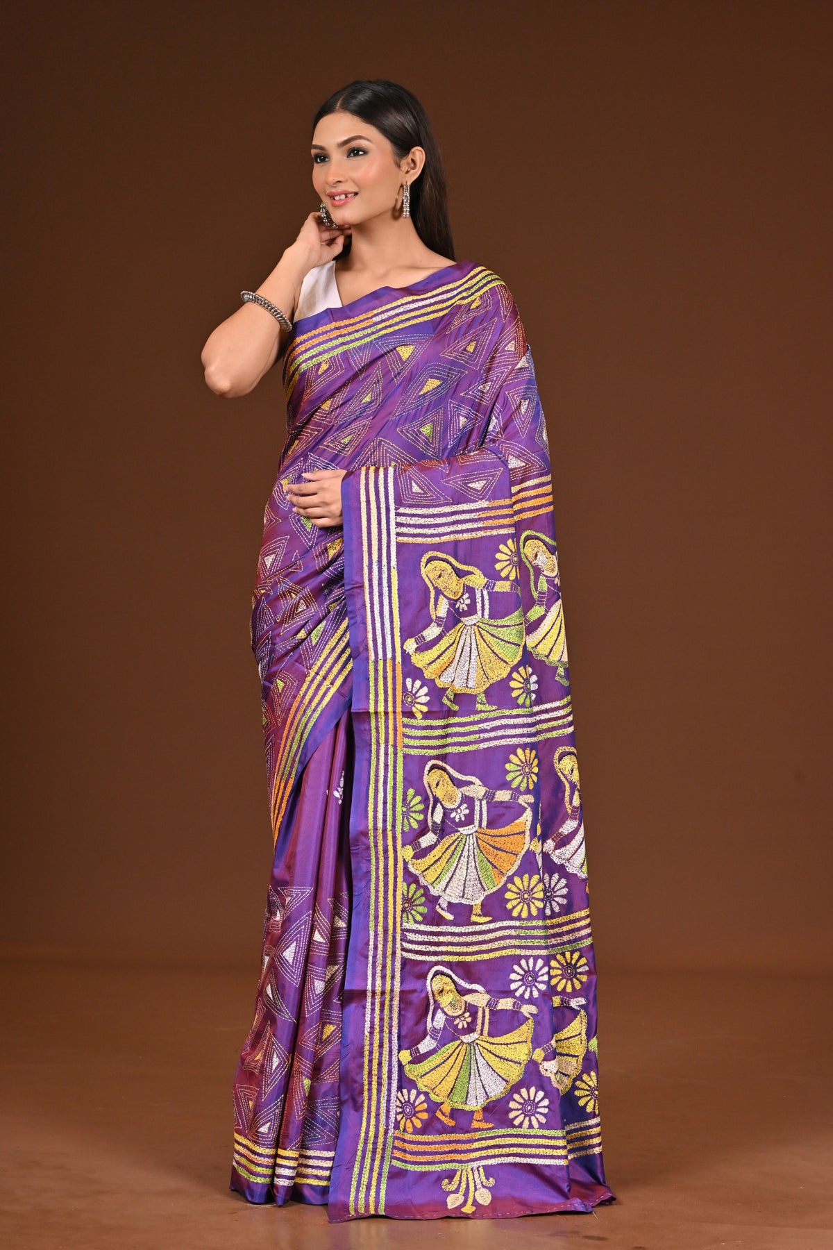 BLENDED SILK KANTHA SAREE