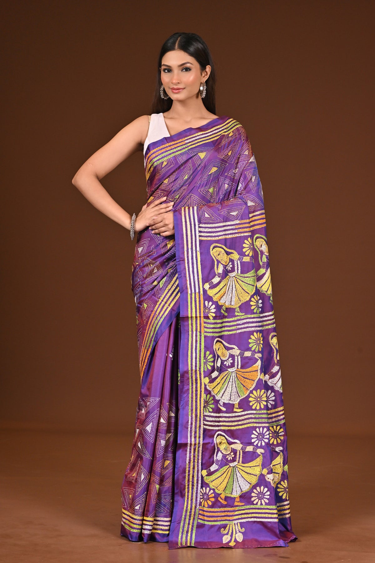 BLENDED SILK KANTHA SAREE